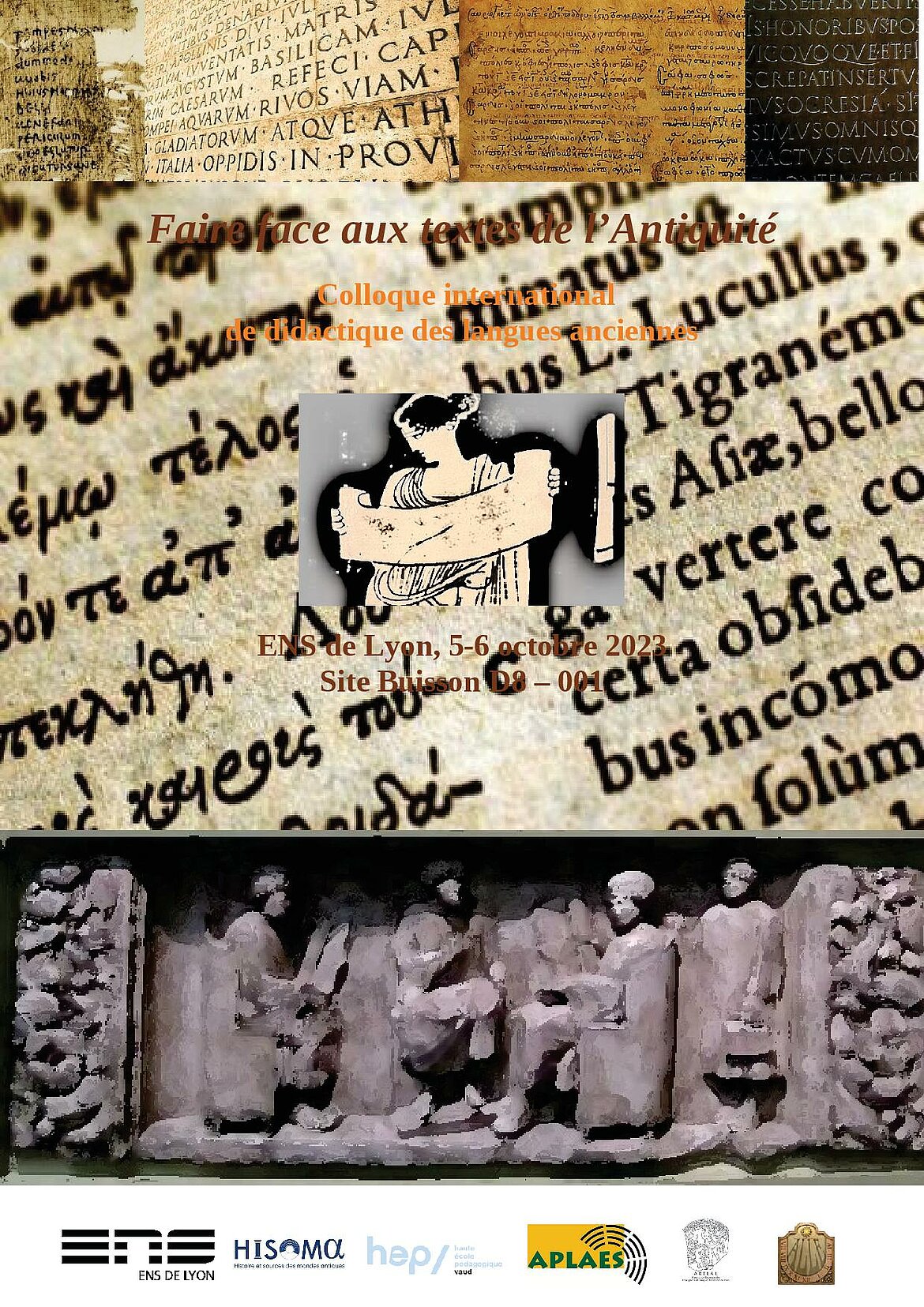 Affiche colloque "Faire face aux textes de l’Antiquité"